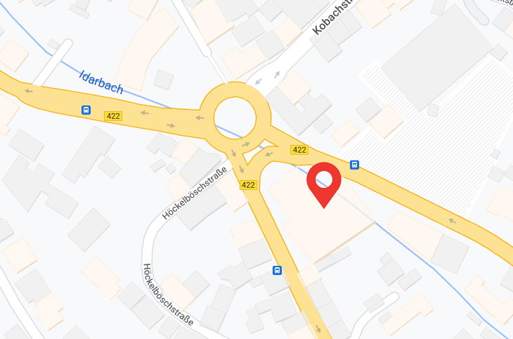 Anfahrtskarte Idar Oberstein - Link führt zu Google Maps